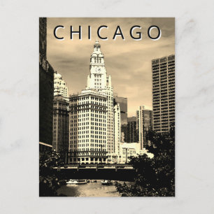 Chicago LT Wind City Watercolor Art Postcard