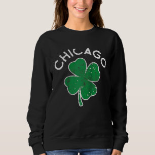 Chicago Lucky C St Patrick's Day Distress Raglan B Sweatshirt