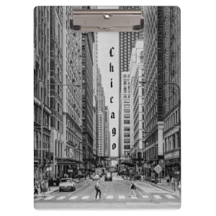Chicago Madison Street Grayscale Clipboard