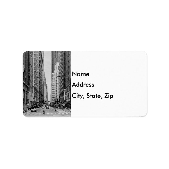 Chicago Madison Street Grayscale Label (Front)