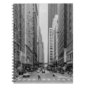 Chicago Madison Street Grayscale Notebook