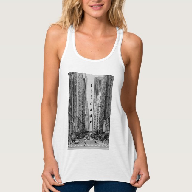 Chicago Madison Street Grayscale Tank Top (Front)