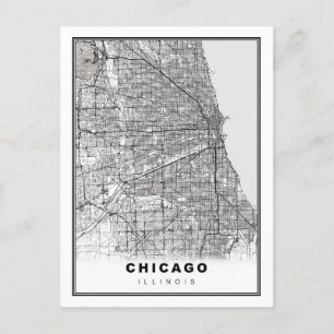 Chicago Map Holiday Postcard
