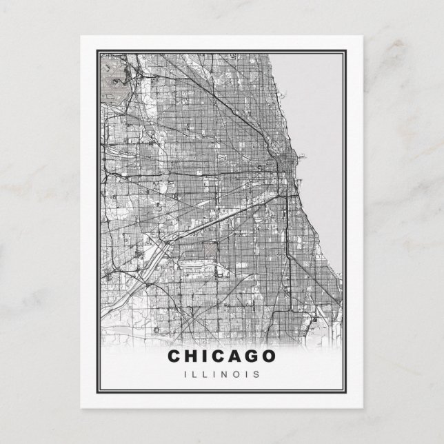 Chicago Map Holiday Postcard (Front)