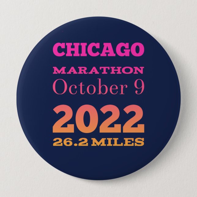 Chicago Marathon 2022 Button (Front)