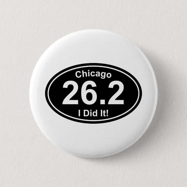 Chicago Marathon 6 Cm Round Badge (Front)