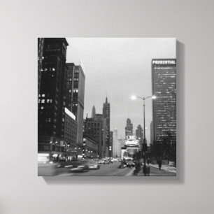 Chicago Michigan Avenue @ Night March 6, 1967 Canvas Print