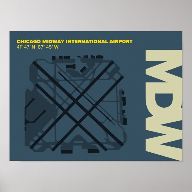 Chicago Midway Airport (MDW) Diagram Poster (Front)