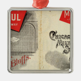 Chicago Milwaukee and St Paul Railway Metal Tree Decoration