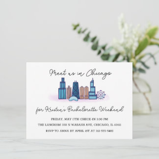 Chicago Minimalist Bachelorette Invitation