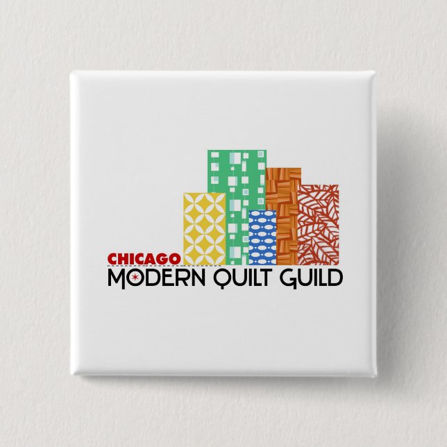 Chicago Modern Quilt Guild Square Button (Front)