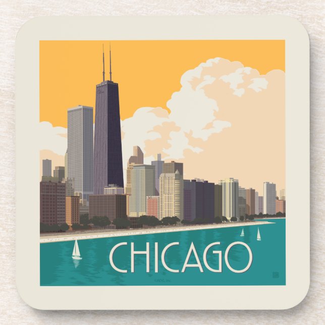 Chicago | Modern Skyline Coaster (Front)