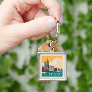 Chicago   Modern Skyline Key Ring