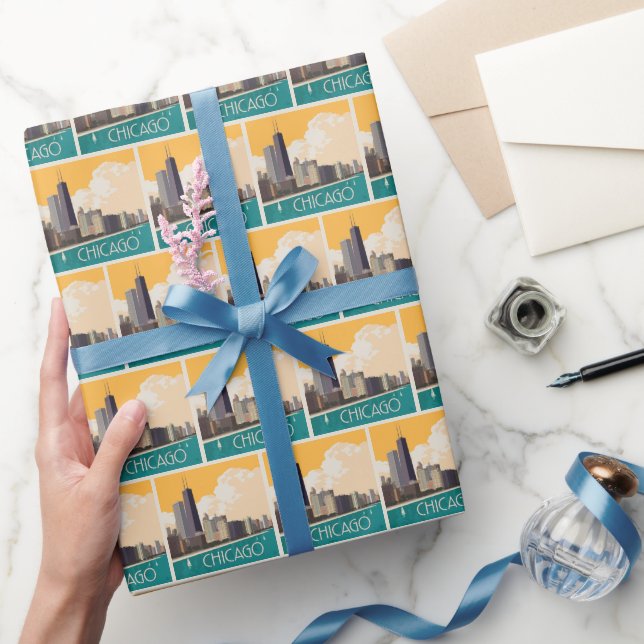 Chicago | Modern Skyline Wrapping Paper (Gifting)