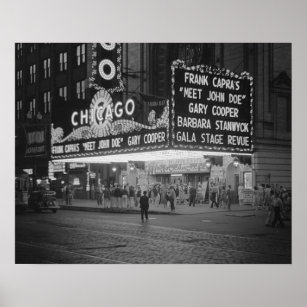 Chicago Movie Theatre, 1941. Vintage Photo Poster