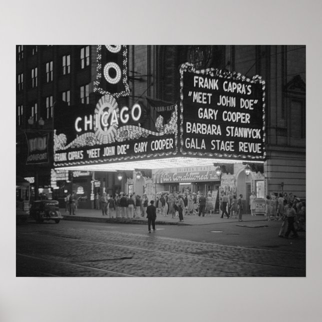 Chicago Movie Theatre, 1941. Vintage Photo Poster (Front)