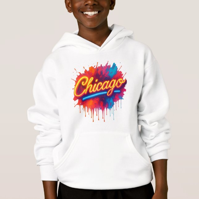 Chicago Neon Street Art Splash Magnet (Front)