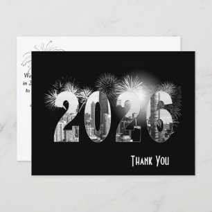 Chicago New Year 2025 Business Thank You Postcard