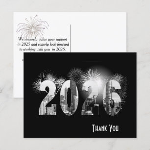 Chicago New Year 2026 Business Thank You Postcard