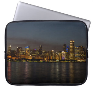 Chicago Night Cityscape Laptop Sleeve