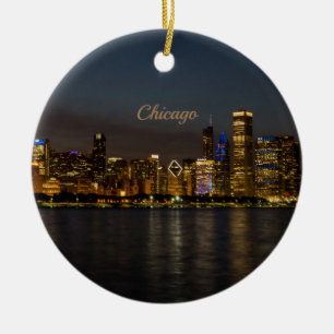 Chicago Night Cityscape Ornament Souvenir