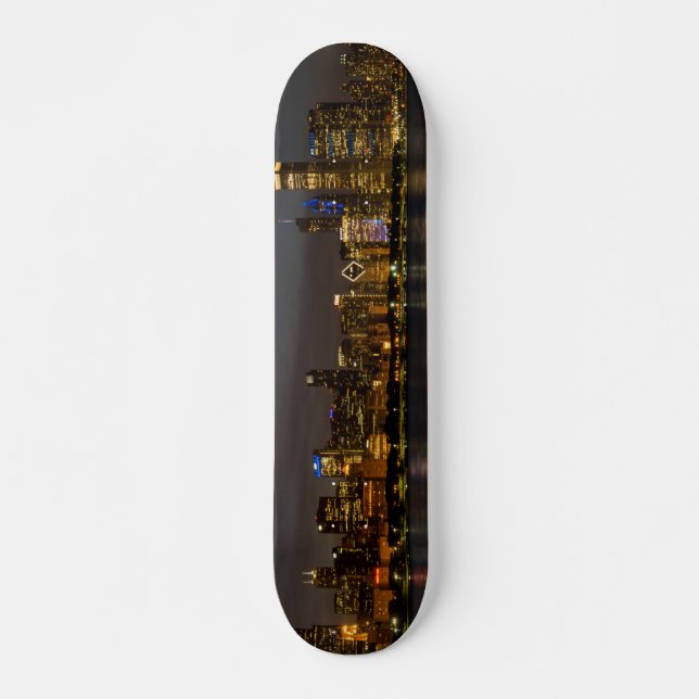 Chicago Night Cityscape Skateboard (Front)