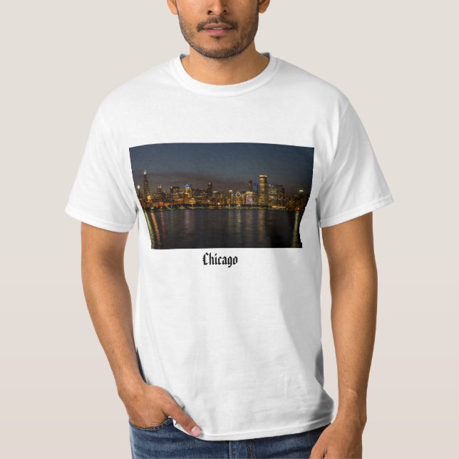 Chicago Night Cityscape T-Shirt (Front)