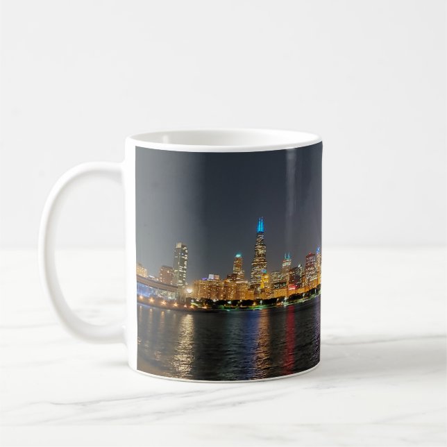 Chicago Night Skyline mug (Left)