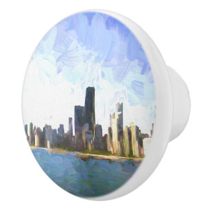 Chicago Painted Ceramic Knob