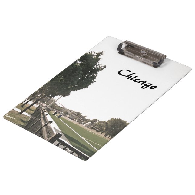 Chicago Park in Sepia Clipboard (Angled)