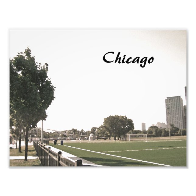 Chicago Park In Sepia Tones Photo Print (Front)