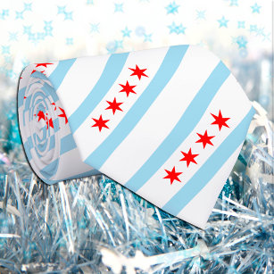 Chicago Patriotic Ties, Elegant Chicago Flag Tie