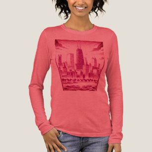 Chicago Plum Red Modern Graphic T-Shirt Tri-Blend Shirt