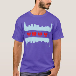 Chicago Polish American Flag Skyline Polska Poland T-Shirt