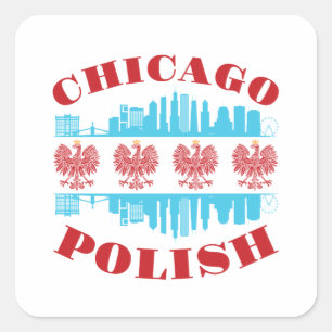 Chicago Polish Poland Heritage Pride Square Sticker