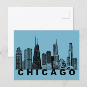 Chicago Postcard – Iconic Skyline Silhouette 