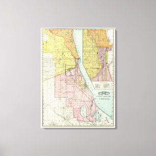 Chicago Railway Terminal Map Canvas Print