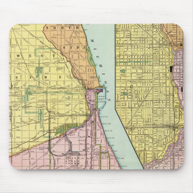Chicago Railway Terminal Map Mouse Pad (Front)