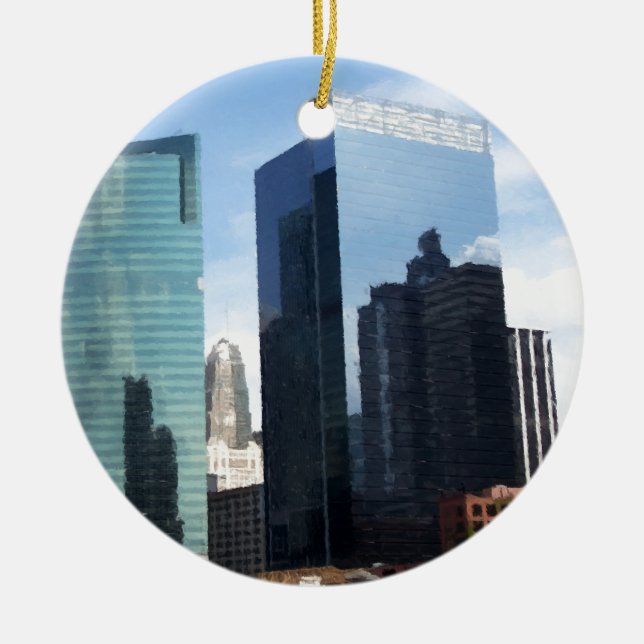 Chicago Reflections Ceramic Tree Decoration (Front)