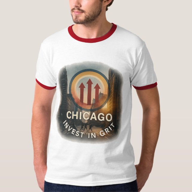 Chicago Ringer Tee | Vintage Strength Style (Front)