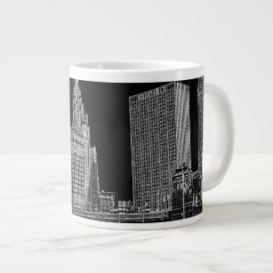 Chicago River 1967 Wrigley Building Sun Times Bldg Large Coffee Mug
