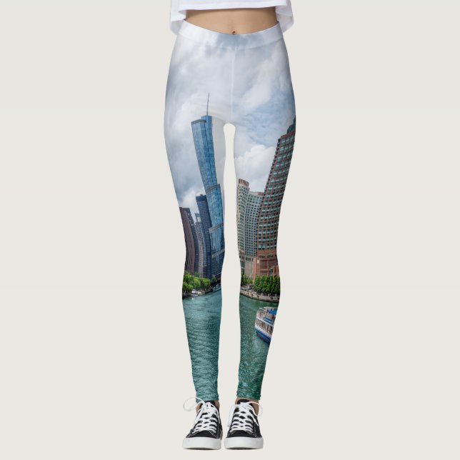 Chicago River and Trump Tower Leggings (Front)
