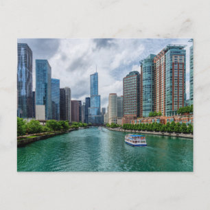 Chicago River and Trump Tower Postcard