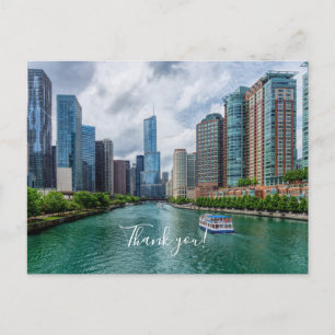 Chicago River and Trump Tower Thank You Postcard