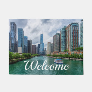 Chicago River and Trump Tower Welcome Doormat