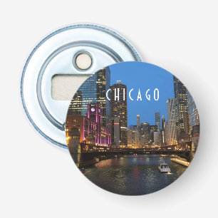 Chicago River at Night Bottle Opener