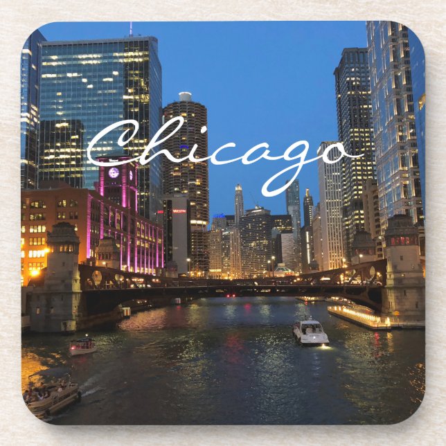Chicago River at Night  Coaster (Front)