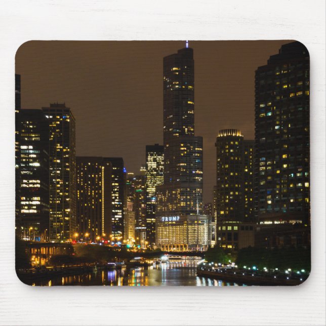 Chicago River Night Storm Mouse Pad (Front)