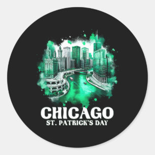 Chicago River St. Patrick's Day Parade  Classic Round Sticker