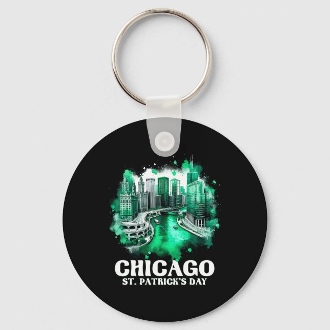 Chicago River St. Patrick's Day Parade  Key Ring (Front)